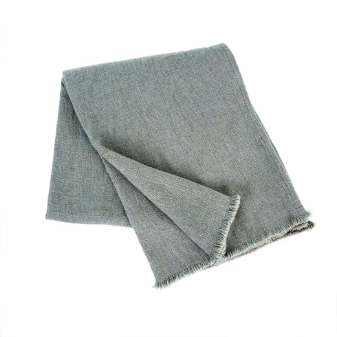 Selena Linen End of Bed Blanket - Duck Egg Blue